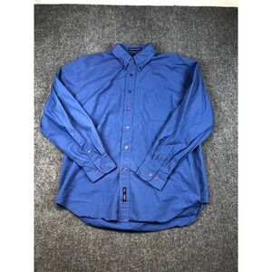 2 Port Authority Button Down Shirt Men's Long Sleeve Blue Size L